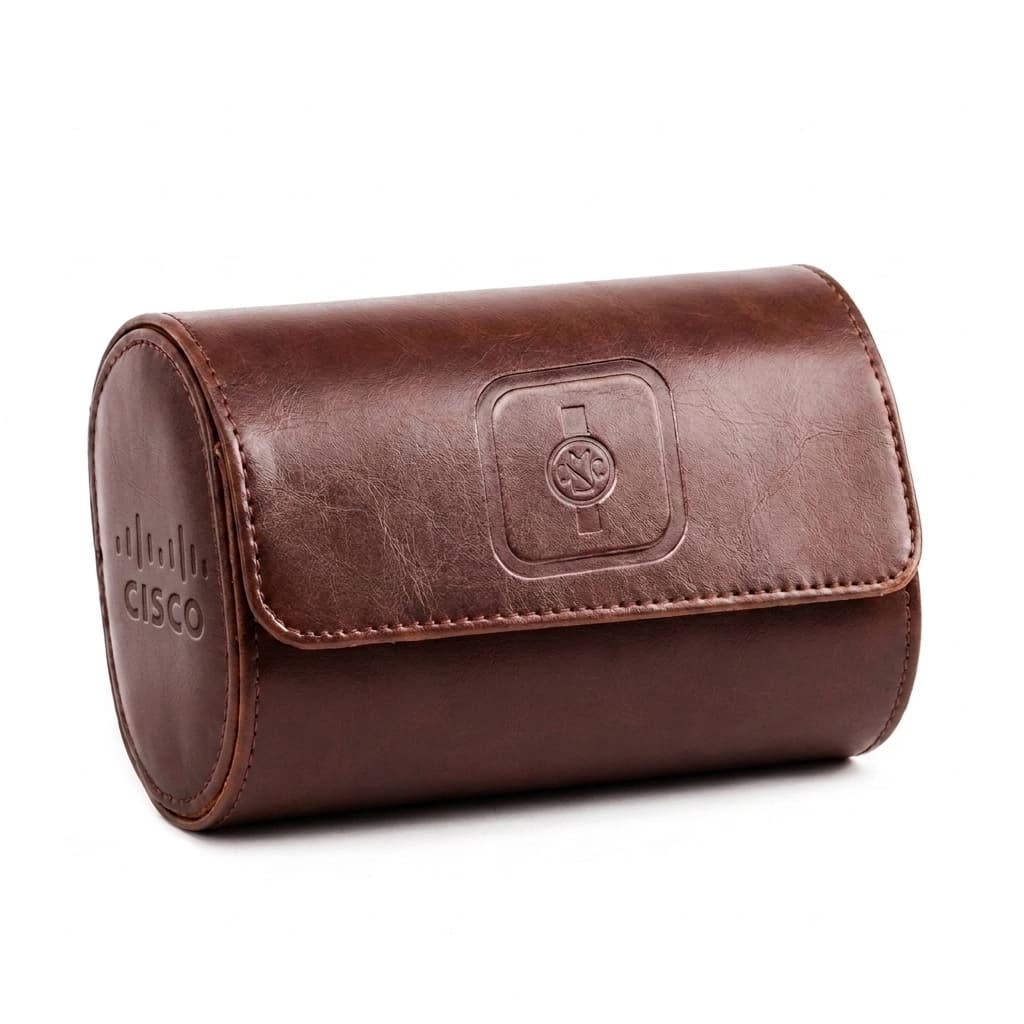 Dual PU Leather Watch Roll Case