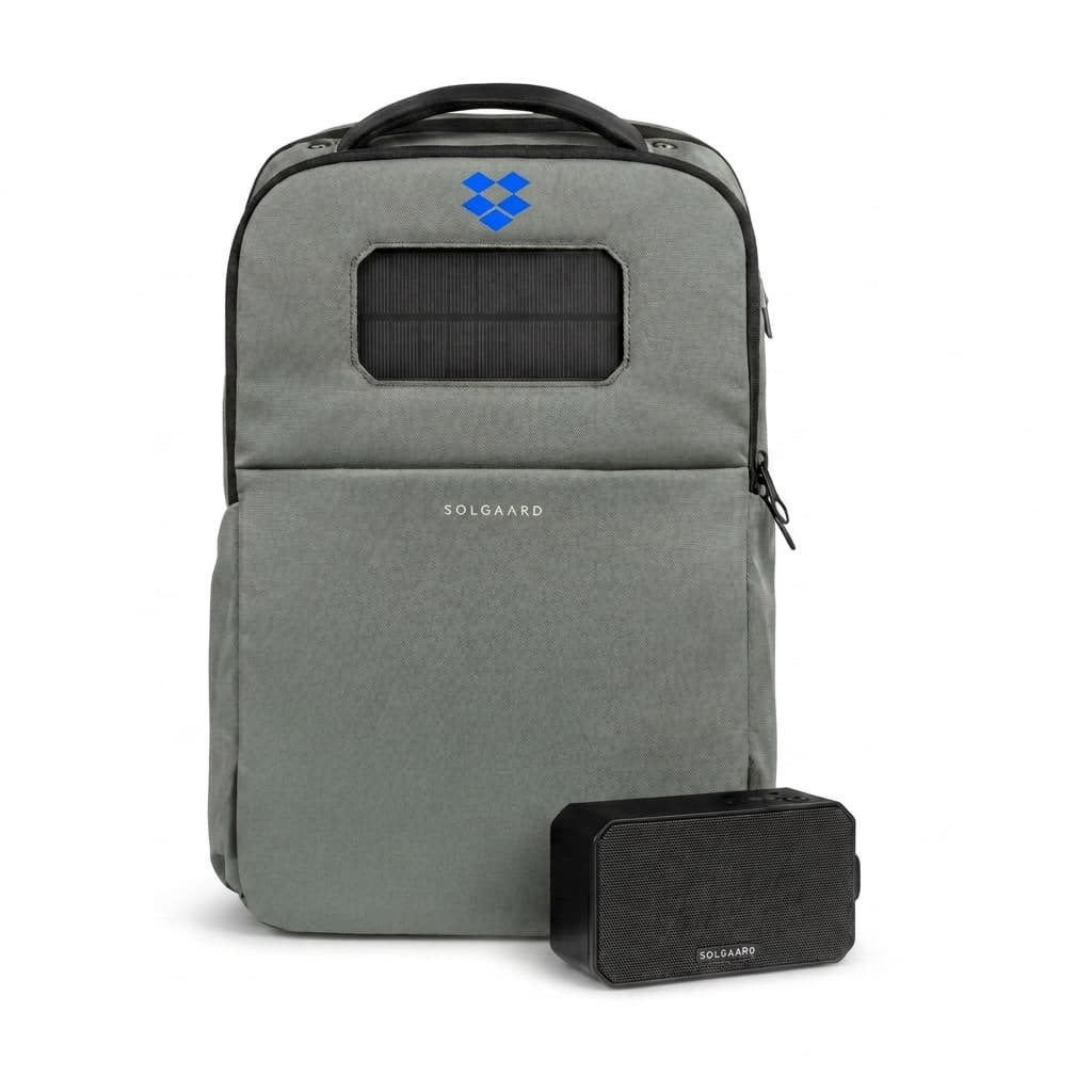 Solgaard® Recycled Lifepack Backpack w/ Solarbank Boombox