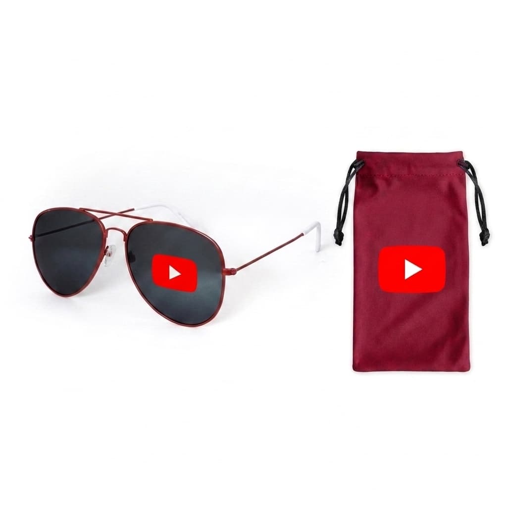 Solid Color Frame with Full-Color Pouch Aviator Sunglasses